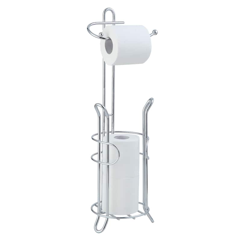 Toilet Paper Holder with Storage - Silver