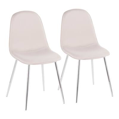 Silver Orchid Stone Chrome Dining Chair - Set of 2