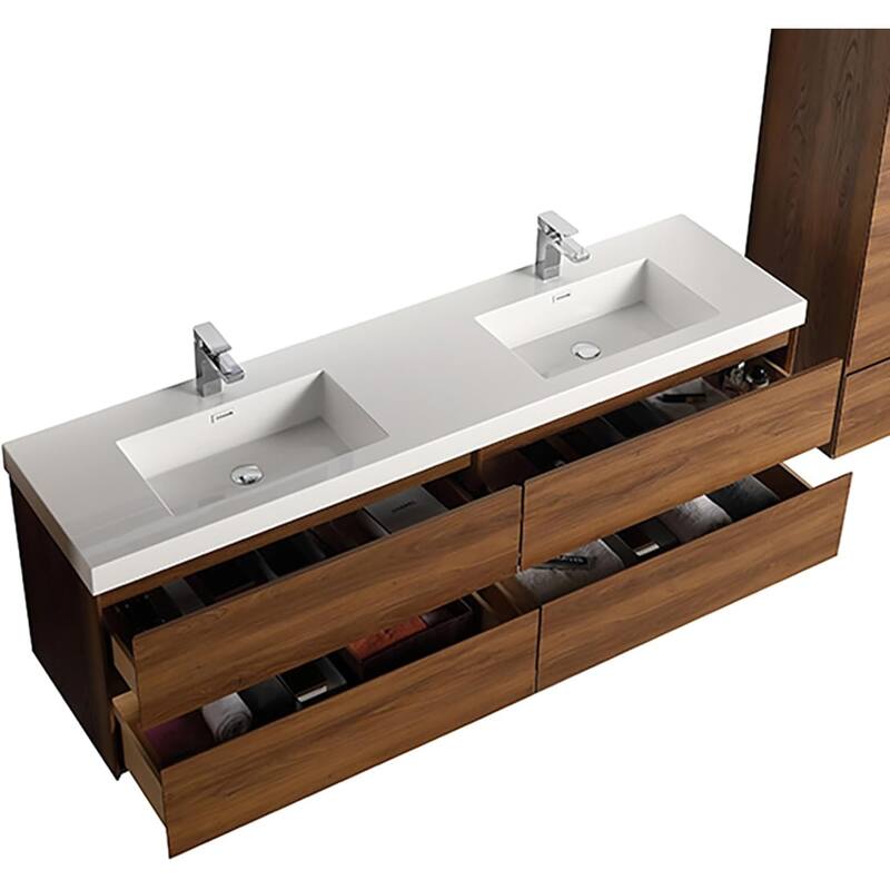Blossom Assisi 72 Inch Wall Mounted Bathroom Vanity with Sink