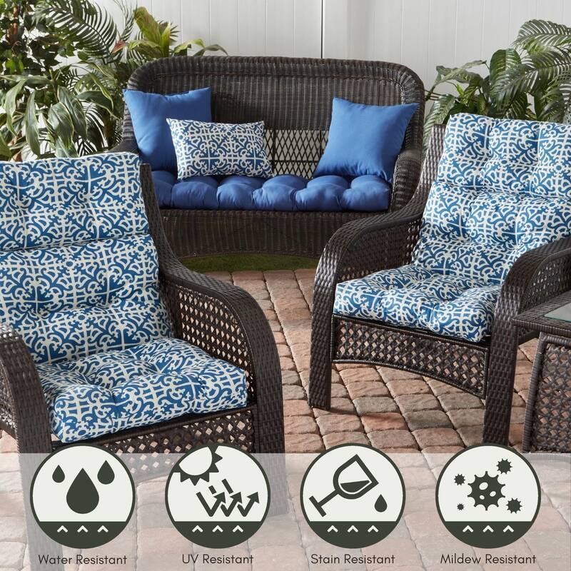 Greendale 44x22-inch Outdoor Indigo High-Back Chair Cushion (Cushion Only)