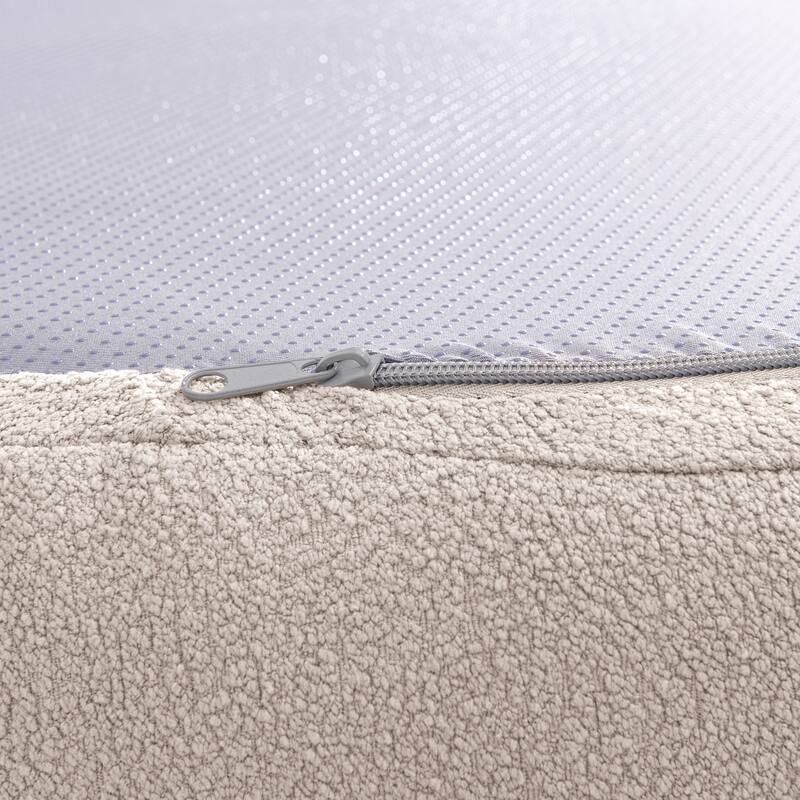 Curved Modular Sectional Sofa In Lamb'S Wool Fabric, Modern Minimalist Style,Compressed (No Assembly Required)