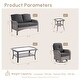 preview thumbnail 26 of 38, HOOOWOOO 5-piece Grey Wicker Chat Set Patio Conversation Set with Swivel Chairs