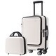preview thumbnail 39 of 51, Carry-on Luggage 20 Inch Front Open Luggage Lightweight Suitcase White