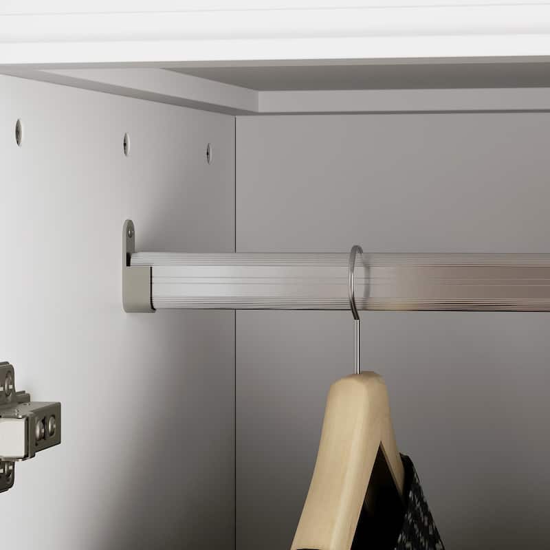 74.8"H Large Modular Wardrobe Cloest Armoire Cabinet Glass Door