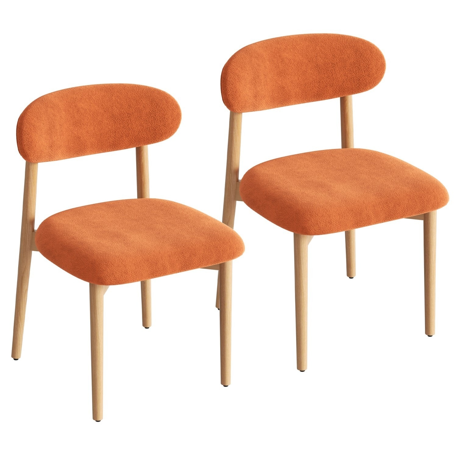 HOMYKA Wooden Dining Chair Set of 2, Modern Dining Chairs with with Curved Back