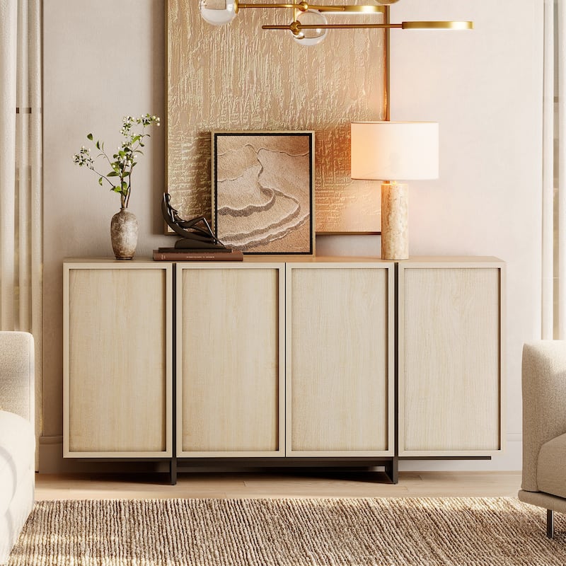 WAMPAT Buffet Cabinets, Modern Sideboard with Large Storage Space and T-Shaped Legs for Dinning Room, Kitchen
