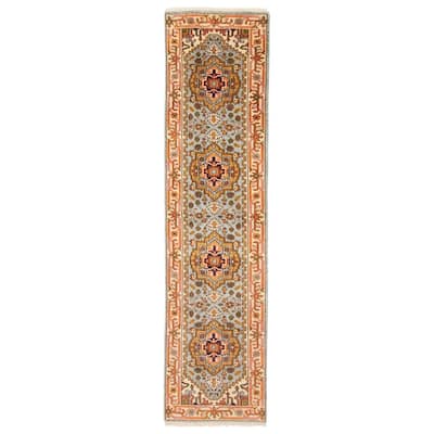 ECARPETGALLERY Hand-knotted Serapi Heritage Light Blue Wool Rug - 2'5 x 9'11