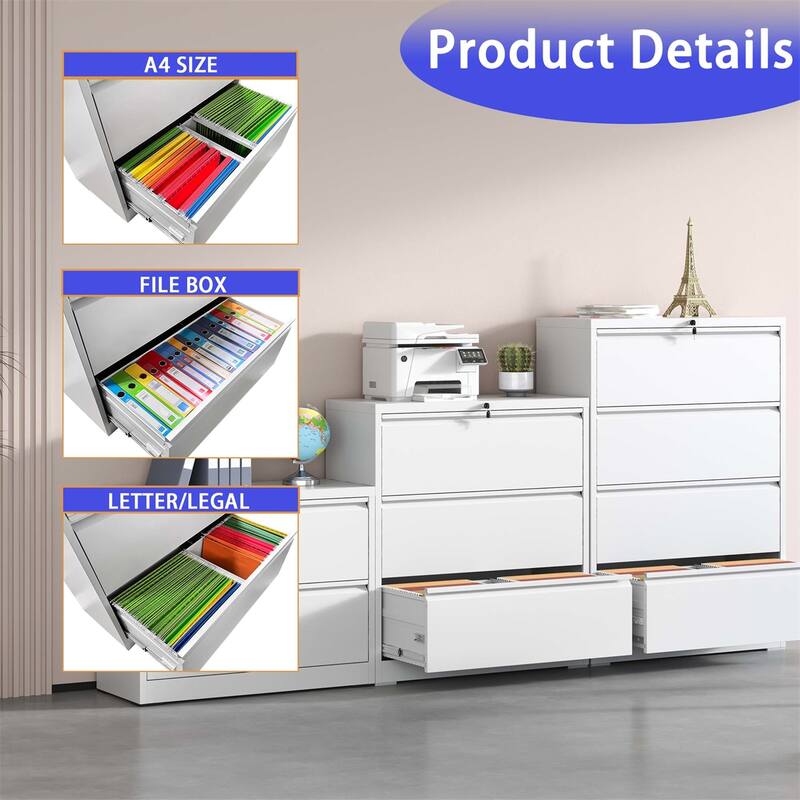 Lateral File Cabinet 3 Drawer,with Lock,Lockable File Cabinet