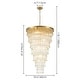 preview thumbnail 6 of 8, Gold Modern Clear Glass Tiered Large Chandelier - 23.62 in. W x 37.4 in. H x 23.62 in. D