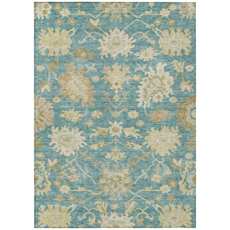 HomeRoots Floral Traditional Rectangle Outdoor Rug