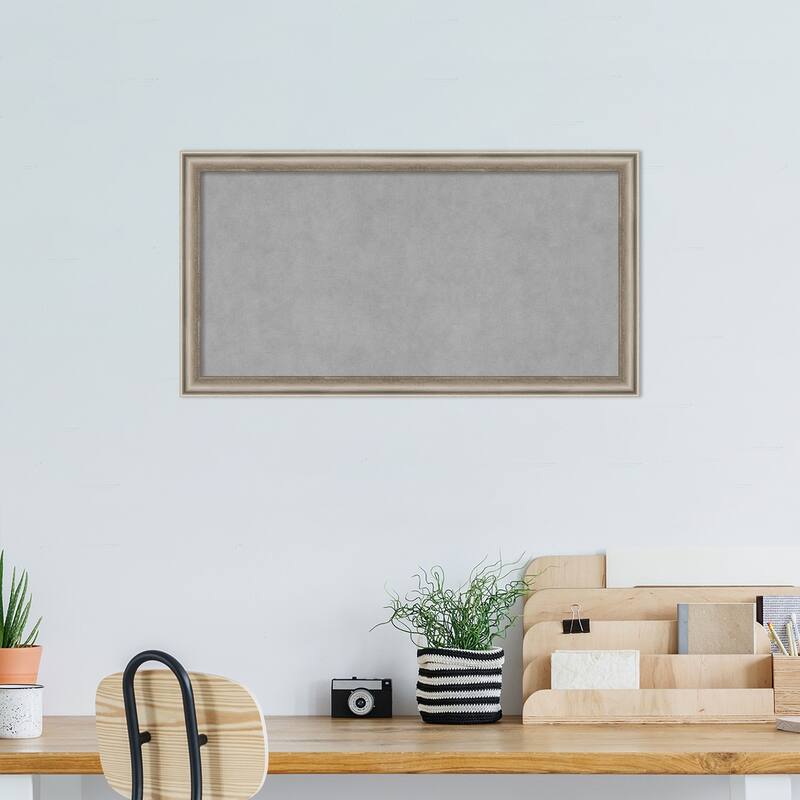 Amanti Art Salon Scoop Pewter Framed Magnetic Board