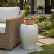 preview thumbnail 2 of 10, Garden Stool - Ceramic Minimalist Round - Ivory, 19"