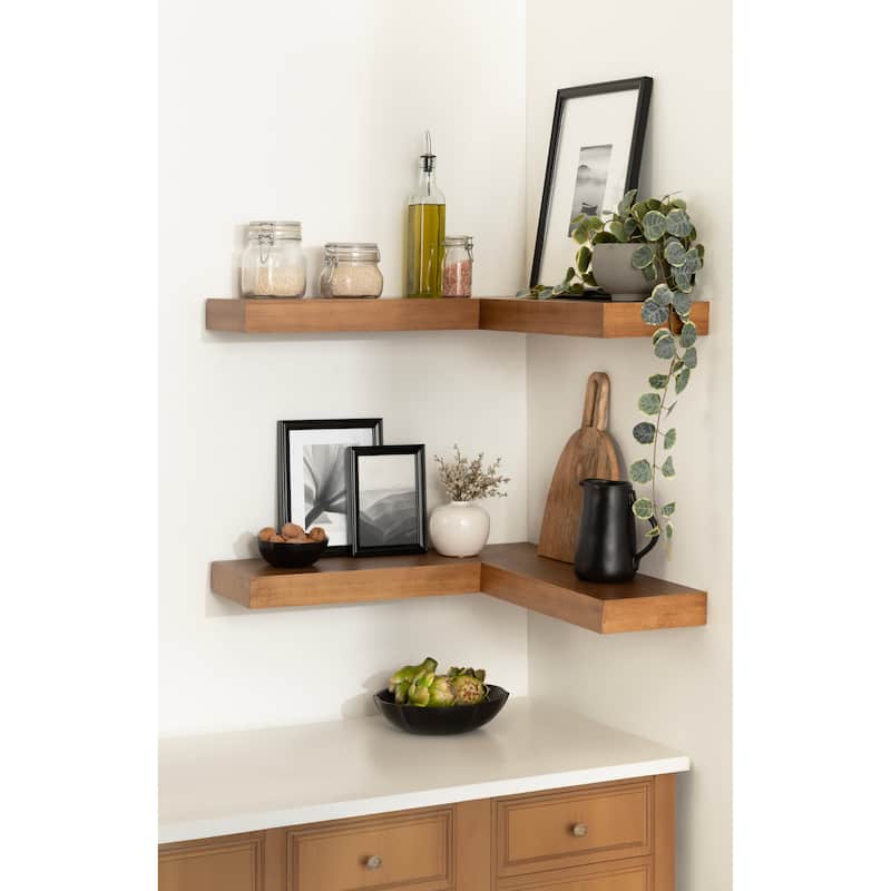 Kate and Laurel Havlock Wood Shelf Set