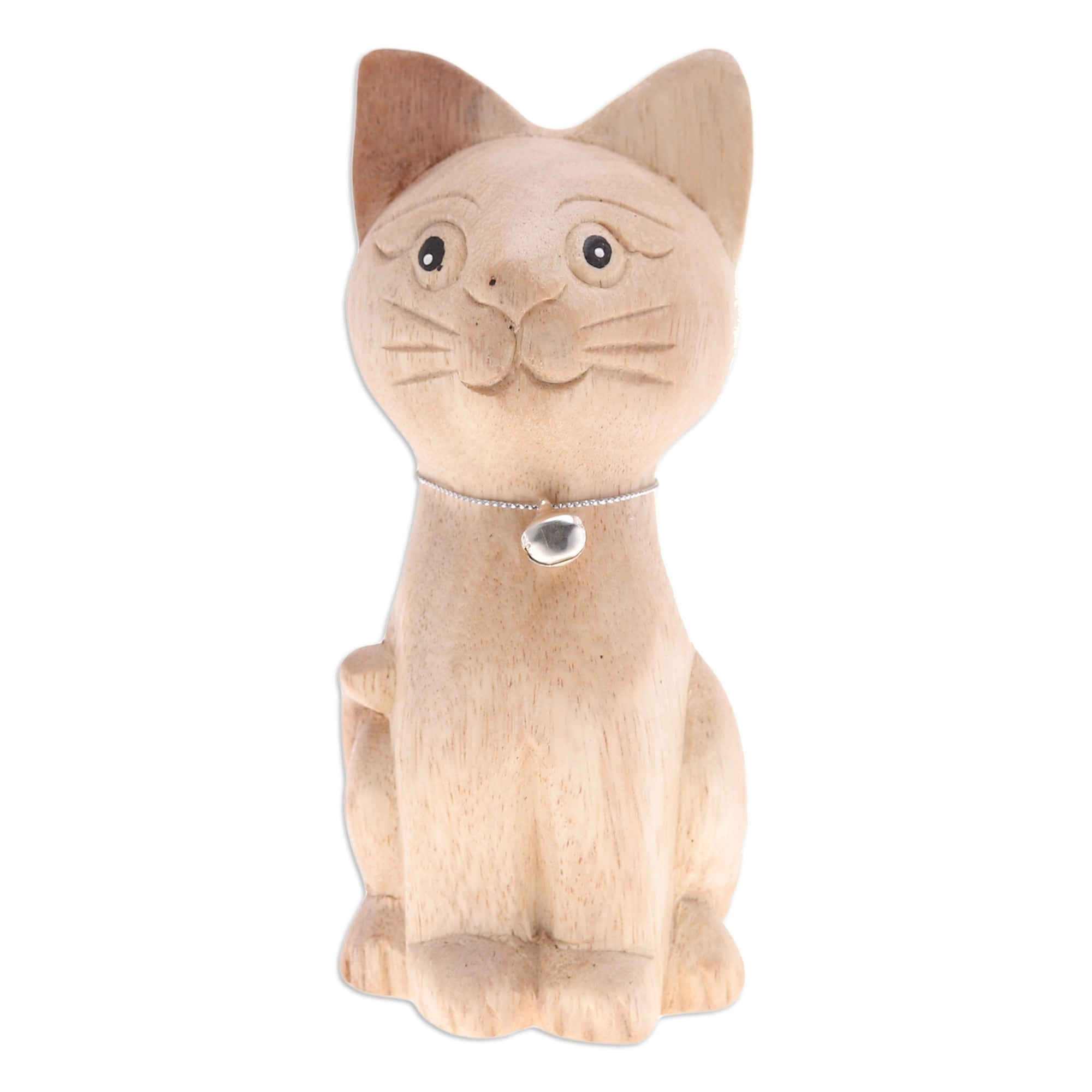 Novica Handmade Feline Melody Wood Figurine