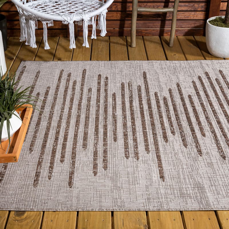 JONATHAN Y Colonia Berber Stripe Geometric Indoor/Outdoor Area Rug