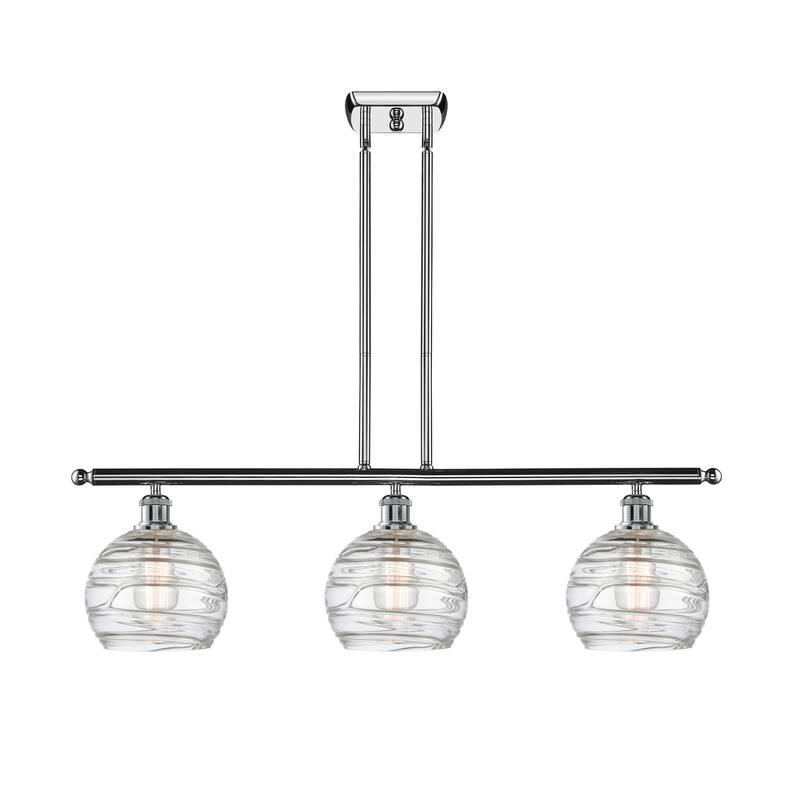Innovations Lighting 516-3I-11-36 Athens Linear Athens 3 Light 36" - Clear Deco Swirl / Polished Chrome
