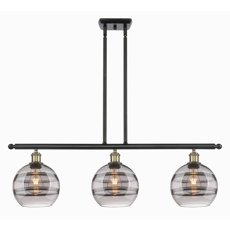 Innovations Lighting 516-3I-10-36 Rochester Linear Rochester 3 Light - Black Antique Brass / Smoked