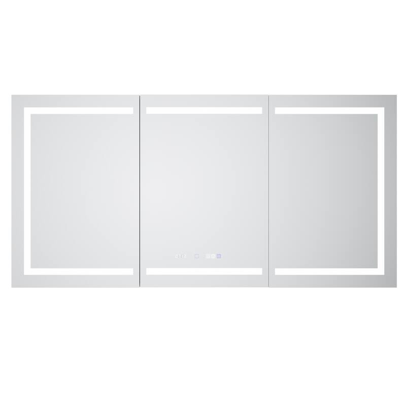 36'' H Recessed or Surface Mounted Bathroom LED Mirror Cabinet With Defogger, Dimmer, 10x magnifying