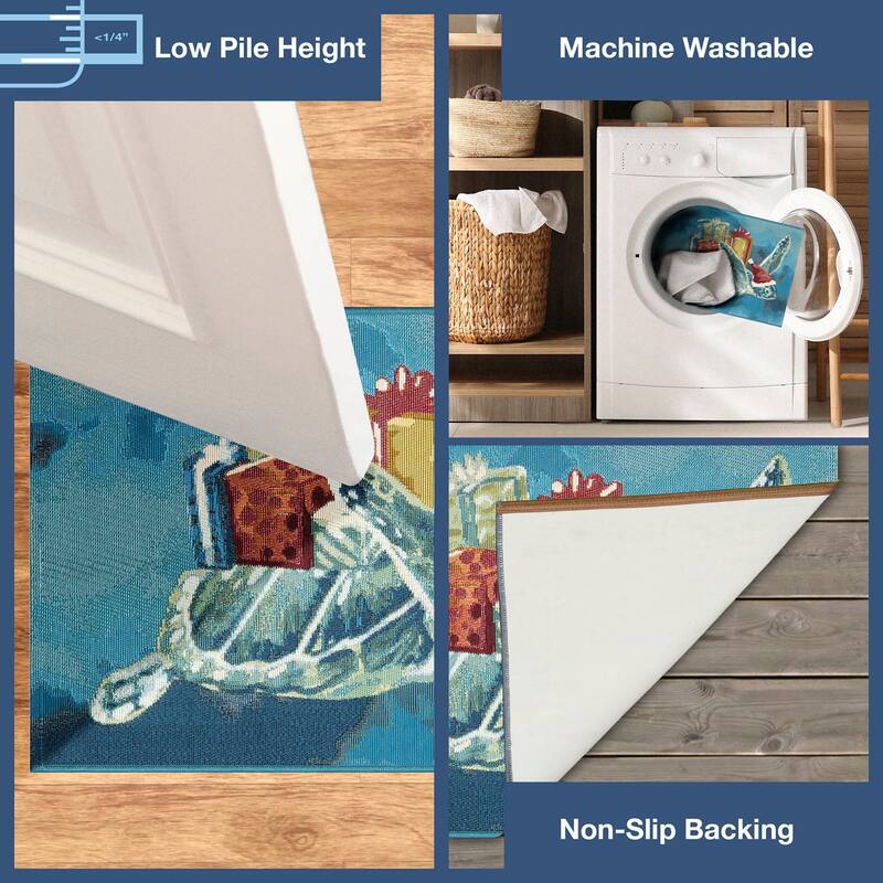 Liora Manne Esencia Santa Seaturtle Indoor/Outdoor Mat