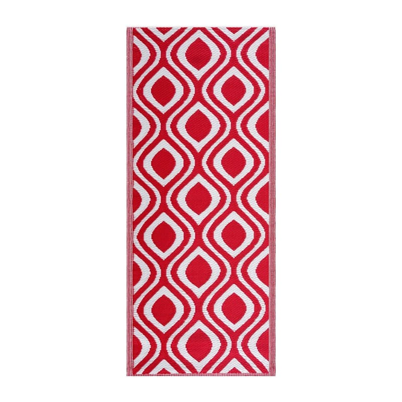 Playa Rug Outdoor Recycled Reversible Plastic Folded Mat/Rug Venice Collection Lightweight & Weather, Water and UV Resistant