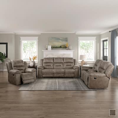 Alonzo 3-Piece Manual Reclining Living Room Sofa Set