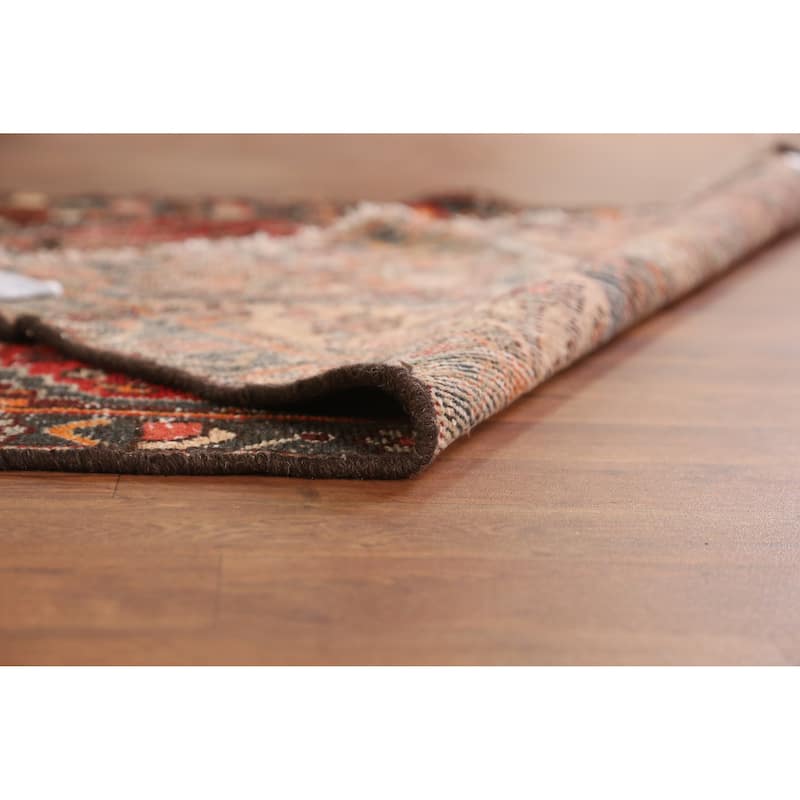 Hand Knotted Oriental 100% Wool Carpet Traditional Geometric Multi-Colored Bakhtiari Runner Rug - 9' 4'' X 3' 4''