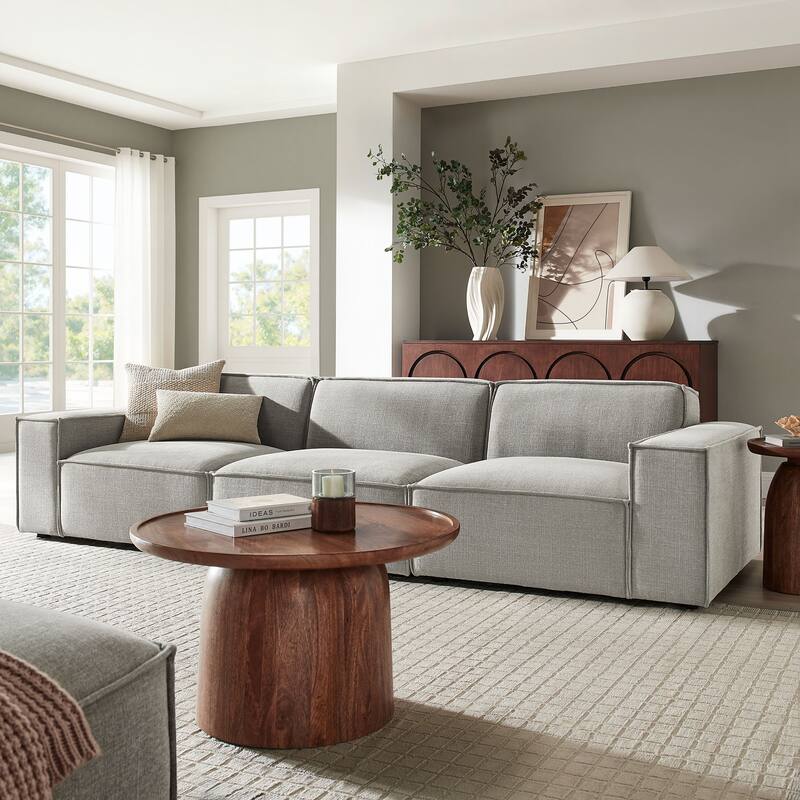 Restore 3-Piece Performance Fabric Upholstered Modular Sofa Set - Pewter