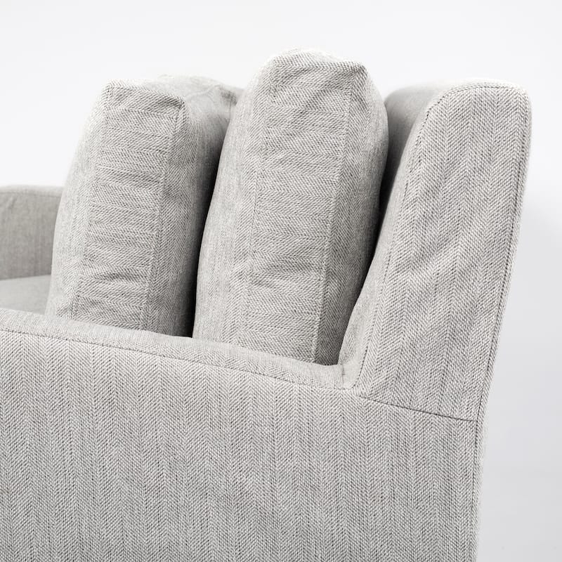 Denly II Castlerock Grey Slipcover Three Seater Sofa