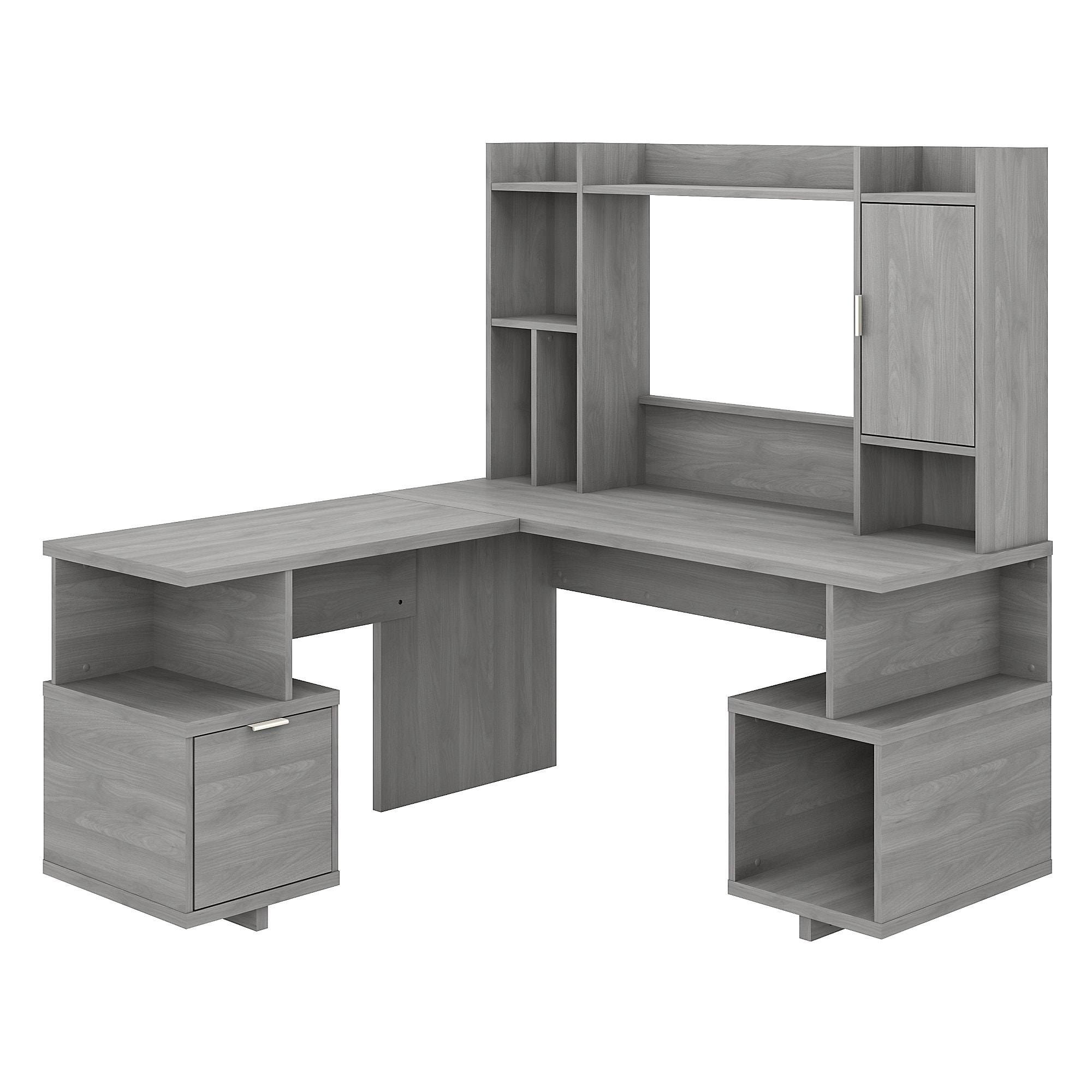 Madison Avenue 60w L Shaped Desk With Hutch From Kathy Ireland Home Overstock 31170707