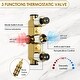 preview thumbnail 22 of 35, 12" Wall Mount LED Rainfall 3 Way Thermostatic Shower Faucets Sets with 6 Body Jets