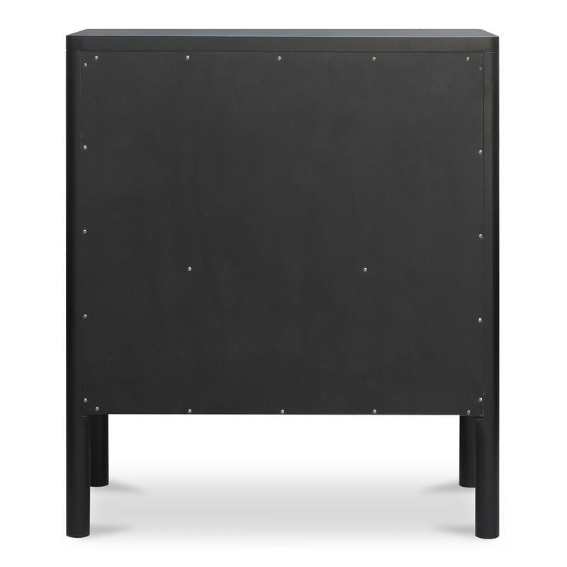 NADAAL STUDIOS Delmira Cabinet, Millwork-Inspired with Glass Front and Dowel Legs, Black