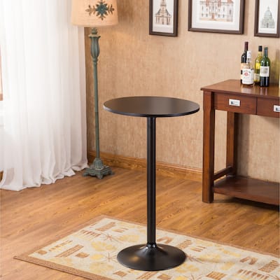 Round Top with Black Leg and Base Metal Bar Table