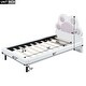 preview thumbnail 7 of 14, Twin Platform Bed with Paw-Shaped Headboard and LED Lighting, Pink Upholstery