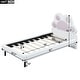preview thumbnail 7 of 5, Twin Size Upholstered Platform Bed with Animal Paw Shaped Headboard and LED