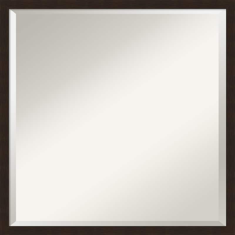 Beveled Wood Bathroom Wall Mirror - Carlisle Espresso Narrow Frame - Carlisle Espresso Narrow