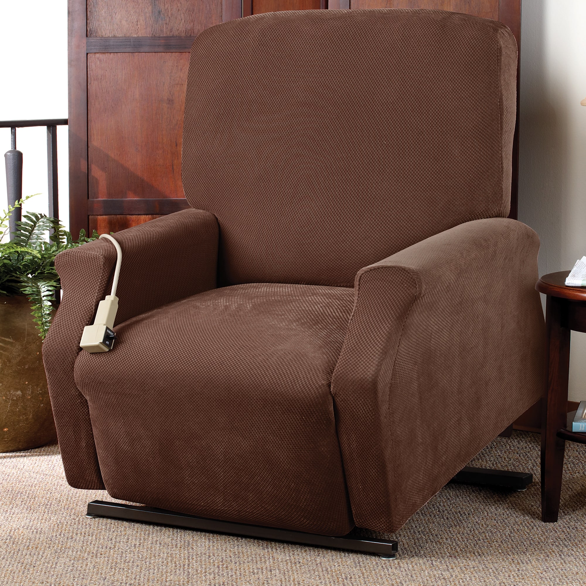 Stretch sensations optic jumbo recliner stretch slipcover top