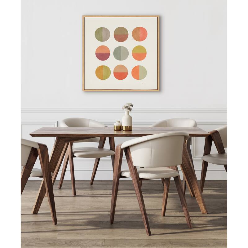 Kate and Laurel Sylvie Sunset Circles Framed Canvas by Carey Copeland