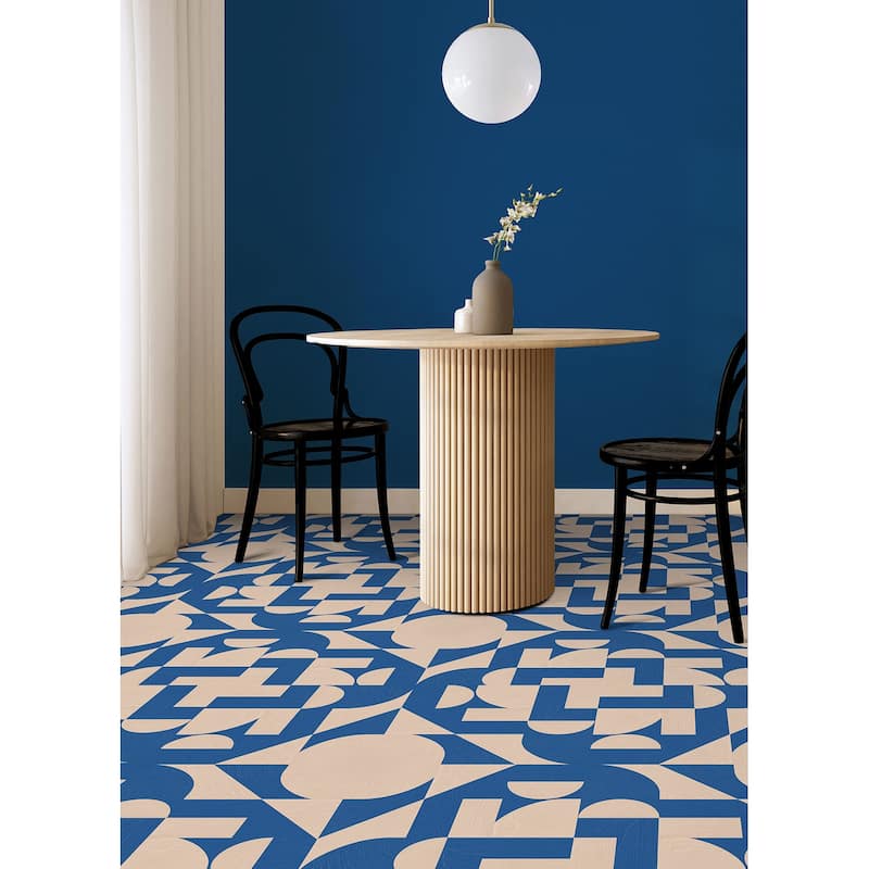 Very Gay Paint Gia Metric Coral and Blue Peel and Stick Floor Tiles