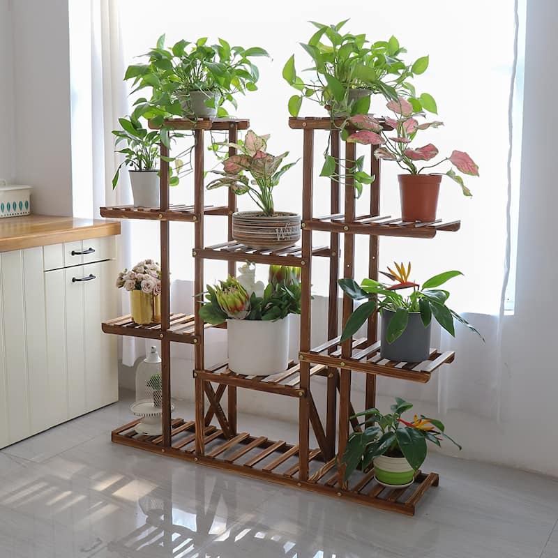 Tiered Large Plant Stands Wood Garden Plant Shelf Flower Pot Stand Shelves