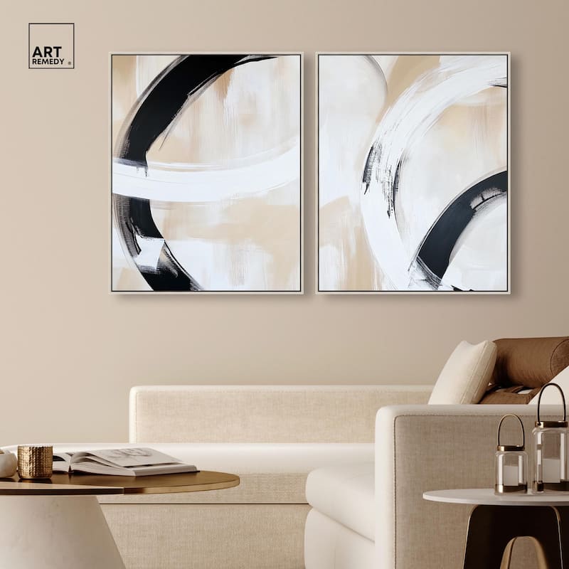 Neutral Interplay II Canvas Set of 2 by Art Remedy