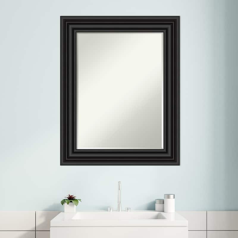 Petite Bevel Bathroom Wall Mirror - Colonial Black Frame - Colonial Black - 24 x 30 in