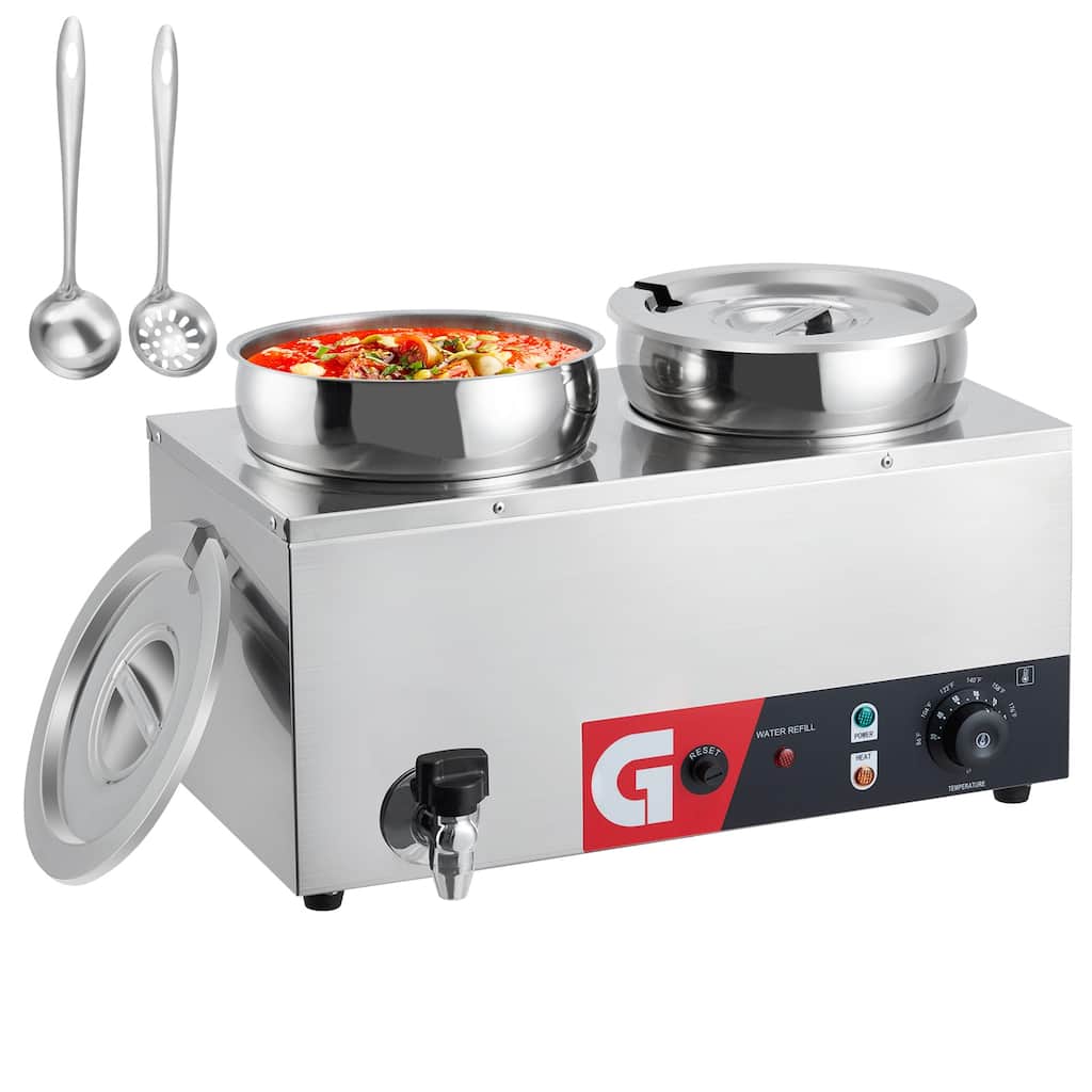 Electric Food Warmer, Commercial Soup Warmer 2x7.4QT