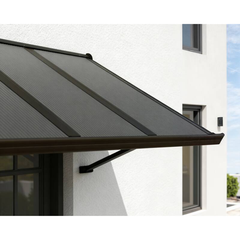 Canopia Augustine 3 ft. Black/Gray Door and Window Awning