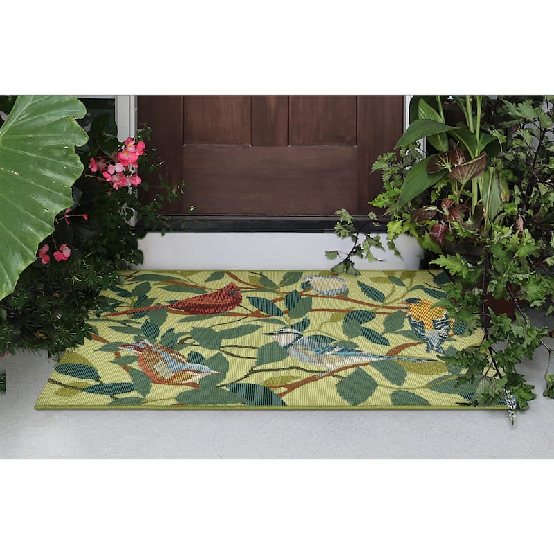 Liora Manne Esencia Birds Of A Feather Indoor/Outdoor Mat - 2' x 2'10"