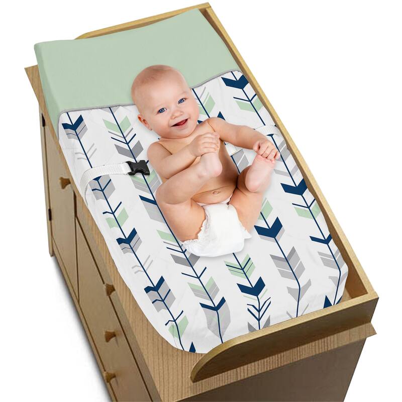 Sweet Jojo Designs Mod Arrow Grey/Mint Microfiber Changing Pad Cover