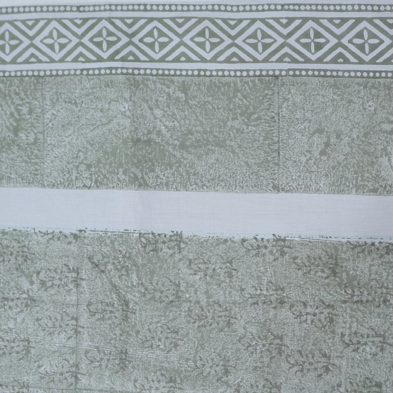Fabdivine Handmade Block Print Cotton Brown Table Cover or Cloth Dining, Farmhouse & Kitchen Décor
