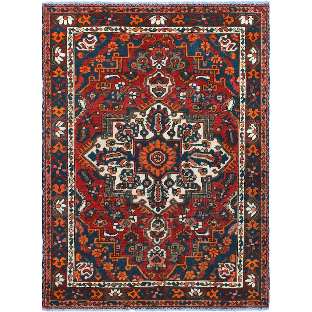 Vintage Distressed Radley Burgundy/Ivory Rug - 4'9" x 6'6"