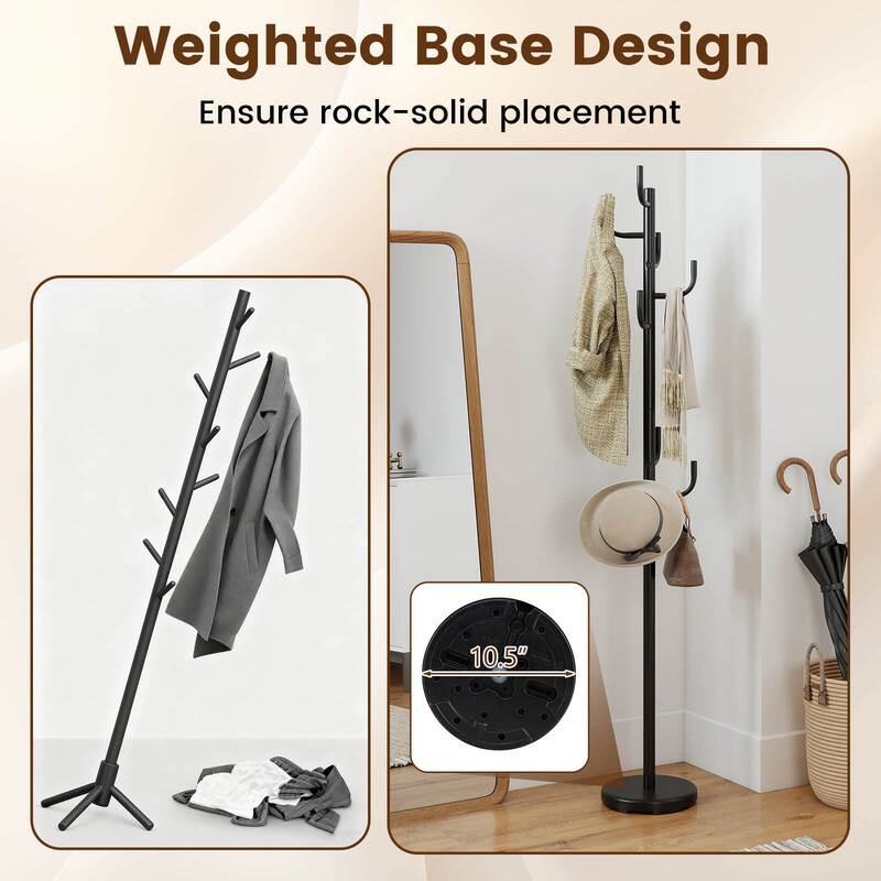 Costway Metal Coat Rack Hat Hanger Hooks Hall Entryway For Jacket