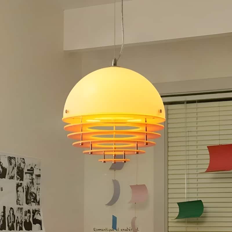 Bauhaus Sunset Ceiling Light Fixture, MCM Chandelier