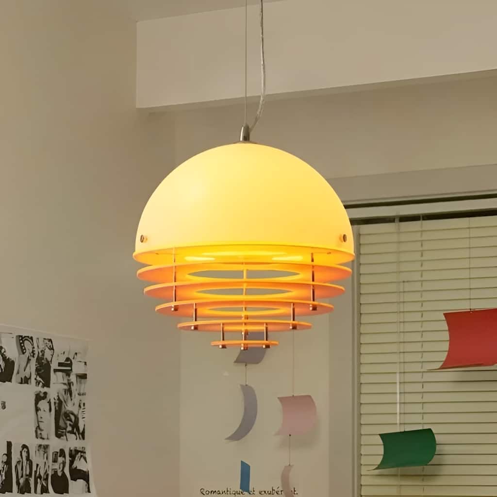 Bauhaus Sunset Ceiling Light Fixture, MCM Chandelier
